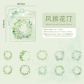 Adesivi PET ghirlanda di fiori verdi per scrapbooking con 10 motivi floreali in 20 pezzi - Secca di Fiori Baciata dal Vento