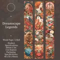 Cinta washi vintage de 50mm con ciclo de 1m y patrones de signos del zodiaco - Sueño del Reino de los Espíritus