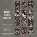 Cinta washi Dark Night Realm de 50mm con constelaciones del zodiaco y arte vintage - Reino de la Noche Oscura