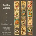 Cinta washi retro de constelaciones del zodiaco con ilustraciones vintage para manualidades - Astrología Dorada