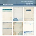 Vintage Journaling Papier Set in Blau mit Aquarellmotiven für DIY Scrapbooking 30 Blatt - Blau und Weiß Notiz