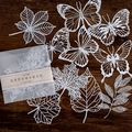 Delicate white hollow lace paper with butterfly and leaf designs for scrapbooking - Butterfly From Chrysalis Style