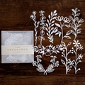 White hollow lace paper featuring butterfly and floral patterns for DIY scrapbooking journaling - Song of Flowers and Leaves