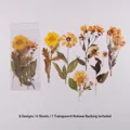 Vintage sunflower and wildflower PET stickers for scrapbooking, set of 6 waterproof sheets - 6 Sheets / Golden Flowers