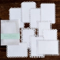 White hollow lace paper pack for scrapbooking featuring intricate vintage floral patterns - Window Lattice Lace