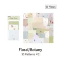 Cottage Garden floral deco paper set with 60 pieces of 30 unique botanical designs - Plants & Flowers