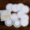 White circular hollow lace paper scraps for DIY journaling in matte packaging - Fingertip Lace Pattern