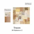 60-piece cottage garden vintage scrapbook paper set with distressed stain patterns - Traces