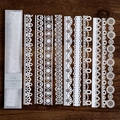 White lace paper strips with heart and floral patterns for scrapbooking and DIY crafts - White Mist Lace
