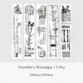 Vintage decorative stamp sticker set with butterfly and botanical patterns 5 pieces - Night Thoughts