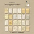 25-piece vintage deco paper set featuring 24 handwritten texture sheets and 1 PVC sticker - Correspondence