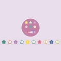 Pastel cartoon flower washi tape stickers set with circular jar label design - A Jar of Flowers