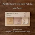 Vintage-Notizzettel-Set mit Blumen, 60 Blatt 40x70mm botanisches Retro-Papier in 3 Designs - Fräulein Blume