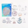 Wonderland Forest laser gold PET stickers featuring polar bear and nature motifs 45 pieces - Wonderland Forest