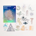 Holographic Deepsea Shimmer laser stickers with 45 pieces featuring space and ocean themes - Space Roaming