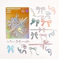 Luminous laser gold PET sticker set featuring 45 pieces of ribbons and bows patterns - Girl's Worries