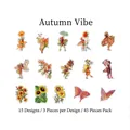 Vintage autumn fairy and butterfly sticker set including 45 pieces for DIY scrapbooking - Autumn Mood