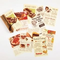 Vintage Rezept Scrapbook Papier Set mit Retro Lebensmittelwerbung und Briefumschlag - Backmagazin Stil
