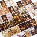 Vintage Da Vinci Aufkleber Set mit Mona Lisa und Skizzen für Scrapbooking Kunst - Leonardo da Vinci