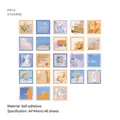 Blue aesthetic moonrise deco stickers pack with 46 pieces of floral and sea scenery - Blue - Yuesheng