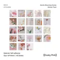 Pink floral deco stickers set with 46 pieces of soft aesthetic flowers and lifestyle designs - Pink - Fendai