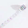 Dreamy universe moon phases PET decorative tape with iridescent laser silver effect - Moonrise Moment