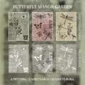 Set de 30 pegatinas vintage de mariposas en papel pergamino y papel ligero - Mansión de Mariposas