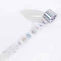 Holographic PET tape with silver laser moon and astrology patterns for DIY planners - Star Magic