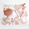 Rose gold foil hollow lace paper featuring ballet and moon patterns for DIY scrapbooking - 10 Pcs / Ballet Music