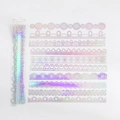 Lace paper stickers in romantic story series with holographic gold foil finish - 10 Pcs / Dreamy Lace