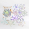 Aurora laser lace hollow snowflake paper for romantic scrapbook DIY decoration - 10 Pcs / Romantic Snow