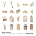 Retro-Washi-Sticker-Set mit Vintage-Umschlägen und klassischen Ticket-Designs - Warme Dämmerung