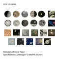Vintage astronomy sticker set with 46 pieces of planets and moon phases for DIY journals - 46 Pcs / Galaxy Story