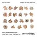 Set di 46 adesivi botanici retrò con motivi floreali disegnati a mano per DIY - 46 Pezzi / Sussurro di Fiori