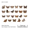 Retro vintage butterfly stickers set featuring 46 pieces of decorative aged paper decals - 46 Pcs / Dead Leaf Butterfly