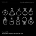 Retro glass bottle PET stickers for scrapbooking in amber style, 20 pieces set - Rich Amber Style