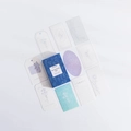 Vintage Junk Journal Material Set Haze Rendering Blue mit botanischen Blumenmotiven - Haze Rendering Blau