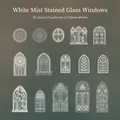 30pcs White Mist Stained Glass PET stickers for creative journaling decoration - White Mist Stained Glass