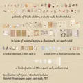 Vintage Scrapbooking-Set mit 260 Teilen Washi-Sticker und PET-Papier in verschiedenen Texturen - Warmes Zuhause Notizen