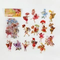Vintage PET-Aufkleber mit Goldfolie, Schmetterlingsfeen und Blumenmustern - Feenhymne