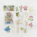 Southland Realm Goldfolien-Blumen-PET-Aufkleber, Blumen-Serie mit 30 transparenten Teilen - Blumenbrief