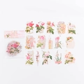 Pink Mist vintage floral PET stickers for scrapbooking and artistic journal decoration - 30 Pcs / Pink Mist Floral