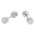 Minimalist S925 sterling silver plum blossom flower stud earrings with screw ball backs - White Gold
