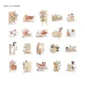 Vintage plant and butterfly washi sticker set with 40 sheets for DIY scrapbooking decor - Pomegranate Theme