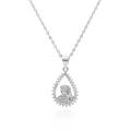 Halskette aus 925er Silber mit Madonna-Anhänger und funkelnden Zirkonia - 925er Silber / Weißgold