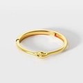 Polierter 18K Goldknoten Armreif mit verstecktem Scharnier und minimalistischem Design - Einstellbar Offen / 925 Silber Vergoldet