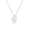 Collana con ciondolo a cuore in argento sterling 925 lucido su catena a maglia fine - Argento 925 / Oro Bianco