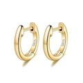 Orecchini a cerchio in argento sterling S925 placcati oro dal design tondo minimalista - Argento 925 / Oro