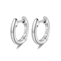 Orecchini a cerchio minimalisti in argento sterling S925 con finitura lucida su sfondo bianco - Argento 925 / Oro Bianco