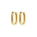 Minimalistische vergoldete Sterling Silber Creolen in ovaler geometrischer U-Form - 925er Silber / Gold